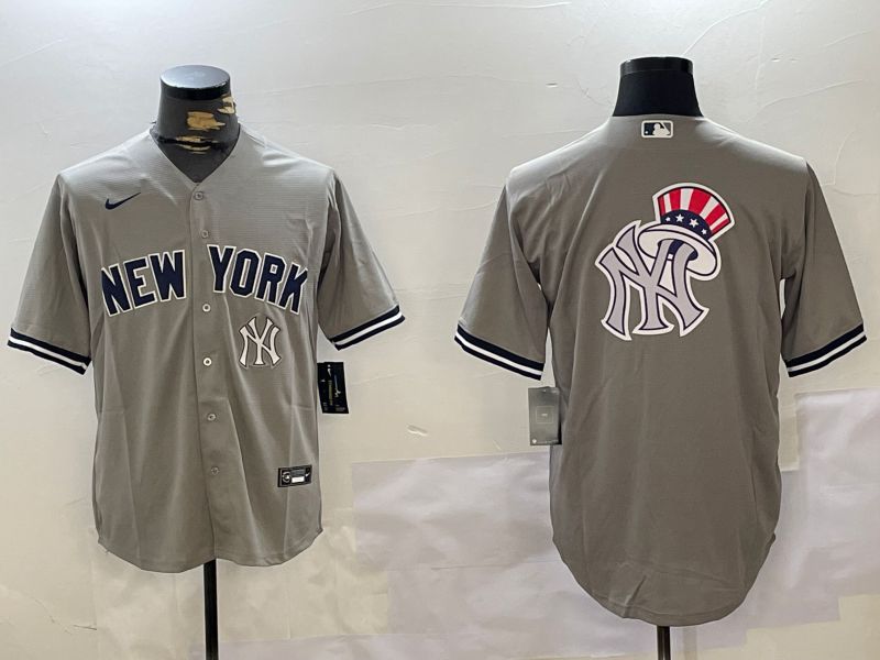 Men New York Yankees Blank Grey Game 2024 Nike MLB Jersey style 10278